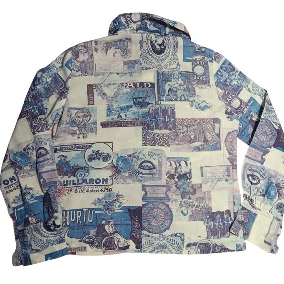 sz 8-10 True Vtg 70s Girls Collared Boho Hippy Photo graphic 20s theme SHIRT - Picture 4 of 8